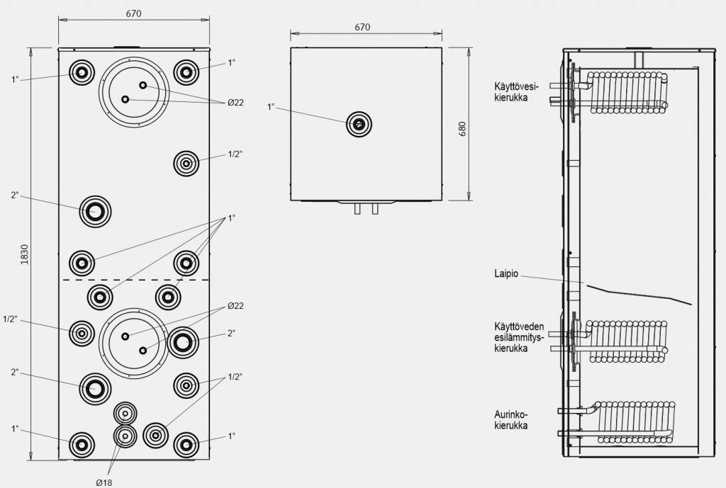Jäspi GTV Hybrid 500 varaaja, energiatehokas, maalämpö ja sähkölämmitys - Image 2