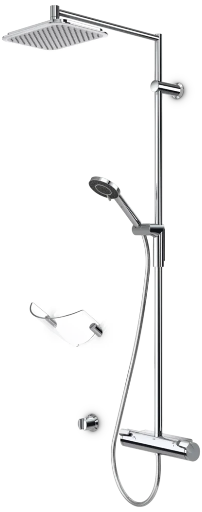 Oras Optima 7192 sadesuihkuhana, termostaattinen, käsisuihkulla, Easy Grip, EcoFlow, kromi