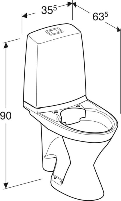 IDO Glow WC-laite, 2-huuhtelu, korkea, S-lukko, valkoinen 38267-01 - Image 3