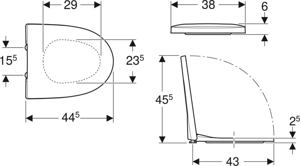 IDO Seven D WC-istuinkansi Kova SC Musta - Soft Close ja Quick Release - Image 2