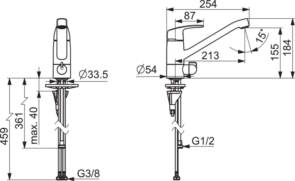 Oras Safira 1035FS Keittiöhana, jossa pesukoneventtiili - Image 2
