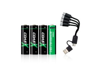 Coast AA USB-C ladattavat paristot 1,5V 4 kpl sisältäen latauskaapelin