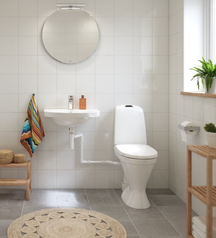 WC-istuin Nautic 1596 - S-lukko, suuri jalka, Hygienic Flush 6/3 L Duo-huuhtelu - Gustavsberg - Image 3