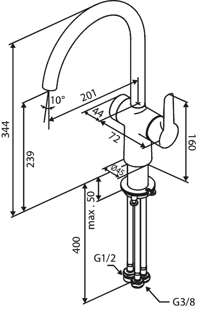 Damixa Core Keittiöhana mattamusta 590716135 - Image 3