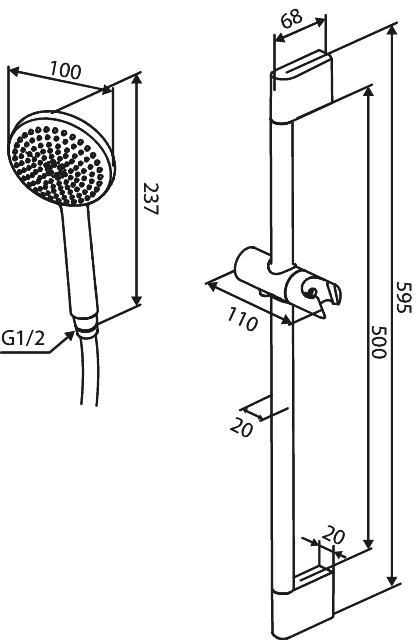 Damixa Core Kromi Suihkusetti - Image 2