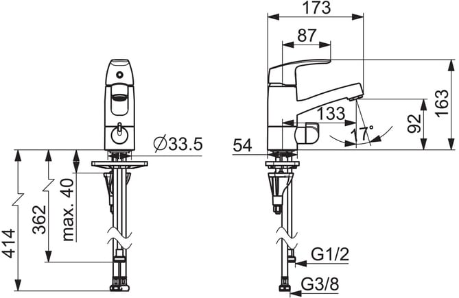 Oras Safira 1013F Pesuallashana – Kromi, Pesukoneventtiili, Kääntyvä Juoksuputki, G3/8 Liitäntä, Pöytäasennus - Image 2