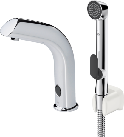 Oras Electra 6105Z pesuallashana – Kosketusvapaa, manuaalinen lämpötilansäätö, Bluetooth 5.x, 24/48V, kromi, IP67 suojaus