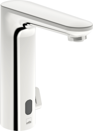 Oras Electra Safety 9360FZ Allashana – Kromi, kosketusvapaa, lämmönsäätökahva, kiinteä juoksuputki, 3/8" liitäntä, Bluetooth-yhteensopiva