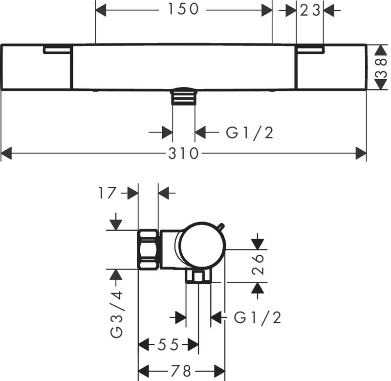 Suihkuhana Hansgrohe Ecostat Fine Nordic, kromi - Image 2