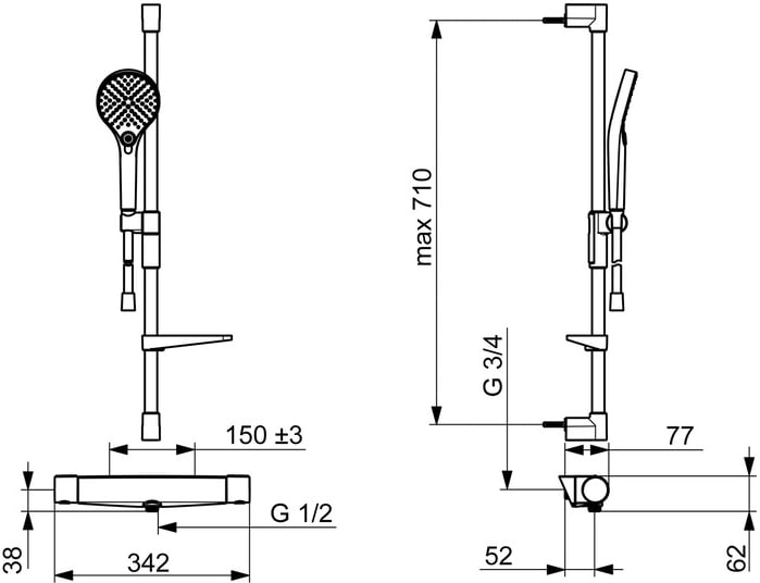 Oras Optima Style 7169N Suihkuhana ja suihkusetti - Image 2
