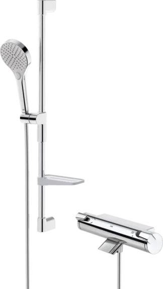 Oras Optima 7149 amme- ja suihkuhana, termostaattinen, Easy Grip, suihkusetti, käännettävä vaihdin, 38 °C lämpötilanrajoitin