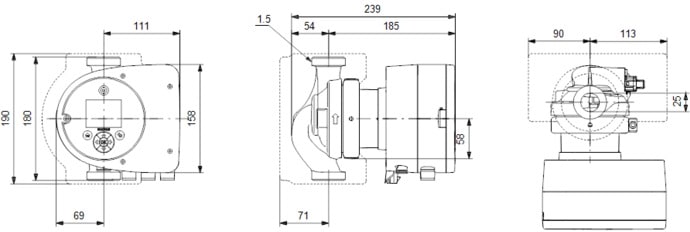 LÄMPÖJOHTOPUMPPU GRUNDFOS MAGNA3 25-40 180 MM 97924244