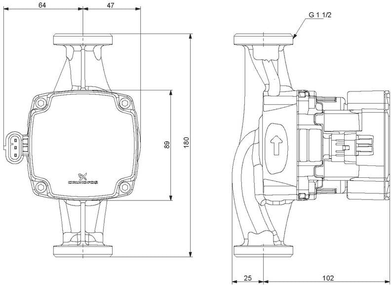 KIERTOVESIPUMPPU GRUNDFOD ALPHA1 GO 25-60 180 220-240V 9